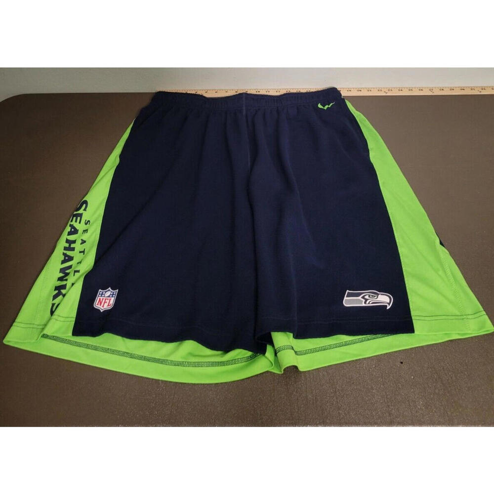 Seattle Seahawks NFL Nike Dri Fit Practice Shorts Men’s 3XL Navy Blue And Green.